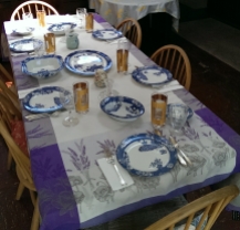 the Easter table all set